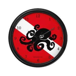   Octopus on Dive Flag Sports Wall Clock by CafePress: Everything Else