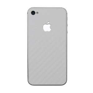 Carbon Fiber WHITE Wrap for Apple iPhone 4S   Bumper and Back Cover 
