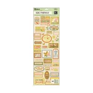  K&Company Edamame Embossed Stickers Word; 3 Items/Order 
