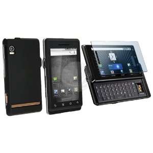   Black Hard Skin Case + LCD Film For Motorola Droid A855 Electronics