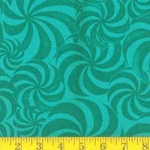  45 Wide Woodwinds Swirling Turquoise Fabric By The Yard 