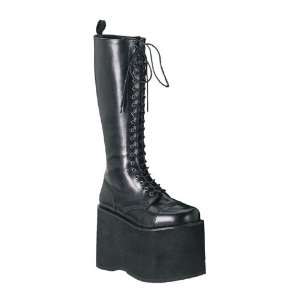   75 Inch Platform Lace Up Black Pump Knee Boot Size 7