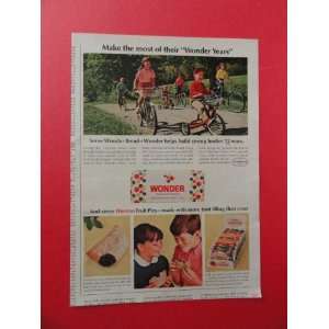  Wonder Bread,1966 Print Ad. (kids on bicycles.) orinigal 