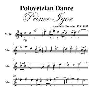   Dance Borodin Easy Violin Sheet Music Alexander Borodin Books