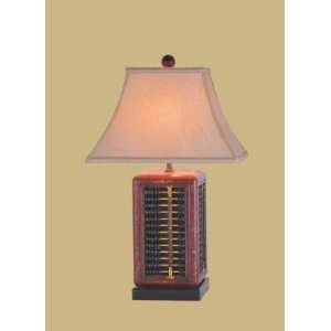  RED LACQUER ABACUS LAMP