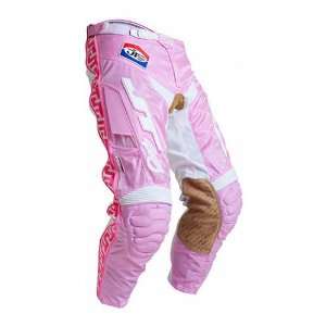   Classic Womens Vented Off Road Motorcycle Pants   Pink/White / Sz 30