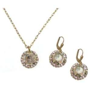 Catherine Popesco 14K Gold Plated Shade Swarovski Crystal Necklace and 