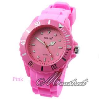 New Fashion Candy Colors Girl Womens silicone Wrist Watch Jelly 