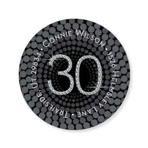   Numbers 30th Label Milestone Birthday Square Stickers 