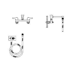  Delta Commercial 28C2293 28T Two Handle 8 Wall Mount Service Sink 