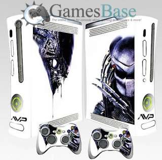 Alien Vs Predator Xbox 360 Skin Stickers + 2 Controller Skins  