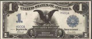 1899 $1 SILVER CERT FR 235 PCGS@65 BLACK EAGLE S/N 900  
