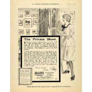 1918 Ad Private Show Quadro Frame Edging Boots Chemists Poppy Red 