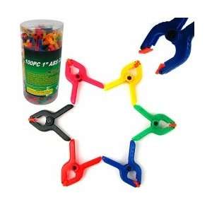  100 piece 1 inch Clamps Multicolored ABS