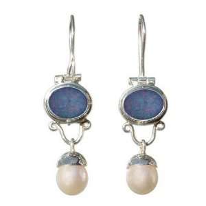  Pearl and opal earrings, Harmony 0.4 W 1.6 L Jewelry