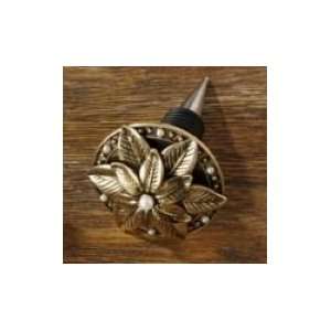   & Glass Wine Bottle Stopper Cork   Bronze Flower: Everything Else