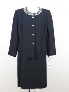 Kasper 2 Piece Black Skirt Suit Sz 18W 16W 18 16 Woman Plus Sz NWT $ 