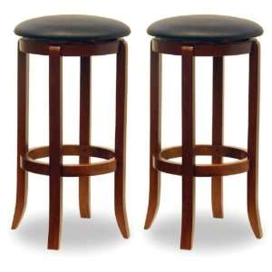   of 2, Leather Bar, Pub Stool, Chair, Seat, Bench Furniture & Decor