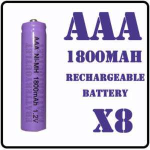 8x AAA 1800mAH 1.2V Ni MH Rechargeable Battery Recharge  