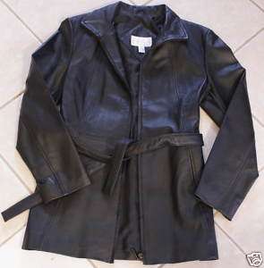 Womens Worthington Black Leather Jacket Size S Small  