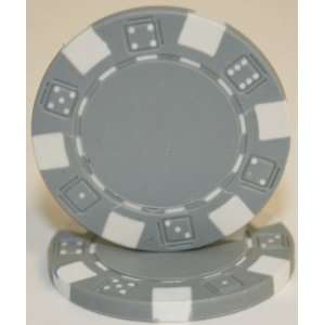  25 Gray Dice 11.5 Gram 2 Tone Poker Chips Sports 