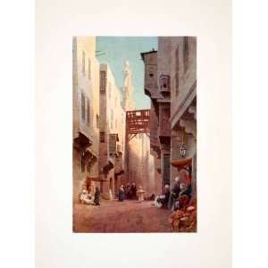   Street Cairo Egypt Minaret Robert Talbot Kelly   Original Color Print