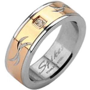   Spikes 316L Stainless Steel Tribal Carve Single cz Ring: Jewelry