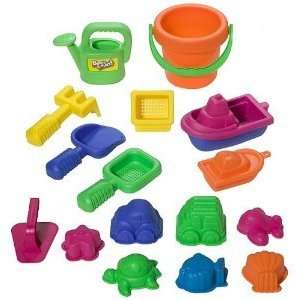    Small World Toys Swe 15 Pieces Sand Toy Set Asst: Toys & Games