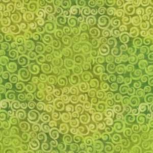 Spirals quilt fabric by Blank Quilting, Apple green marbled fabric 