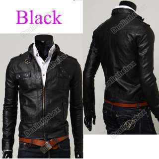 Hotsale Classic Mens Slim Designed PU Leather Coat Short Jacket 