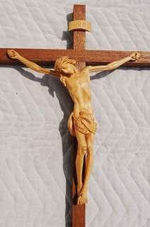 Wood Carved Crucifix + Hand Carved Wall Cross + 24  