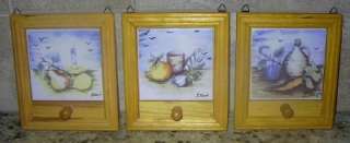   Decor WALL PLAQUES Painted Tile SET by Btor NEW 037435995625  