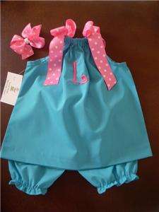 Pillowcase Monogram Swing Top & Capri Bloomer Set size 3month 6 years 