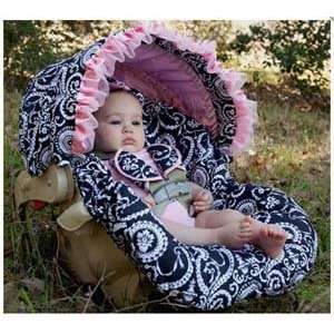  Infant Car Seat Cover: Mid Summer Dream with Mesh Ruffle Canopy 