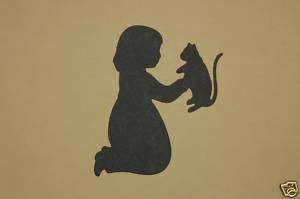 Cricut Girl with Kitten/Cat Silhouette Die Cut/Cuts  