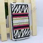 Bling Diamond Complex Zebra Back Hard Case Cover For iPod Touch 4 4th 