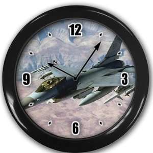  F16 Fighter Jet plane Wall Clock Black Great Unique Gift 