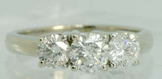 SPARKLING 3 ROUND BRILLIANT DIAMOND 14K WHITE GOLD ENGAGEMENT RING 1 