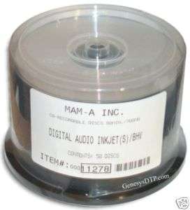 50 Pak DIGITAL AUDIO SILVER INKJET CD Rs by Mitsui  