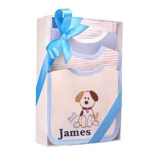   Dog Tails 6 Piece Bibs & Burp Cloths Set in Gift Box 