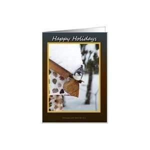 Nuthatch Happy Holidays   Christmas Greeting Card Card 