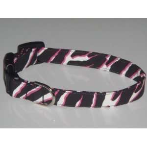  Black Pink White Zebra Dog Collar Large 1 Everything 