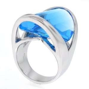  Aerodynamic, Mesmerizing Aquamarine CZ Ring Size 10 