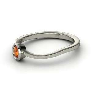   : Stackable Berry Ring, Round Fire Opal 14K White Gold Ring: Jewelry