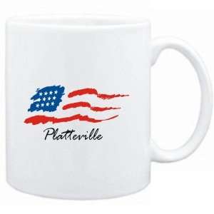  Mug White  Platteville   US Flag  Usa Cities Sports 