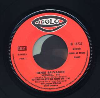HENRI SALVADOR Allez fonce => Vinyl FRENCH EP 45 rpm  