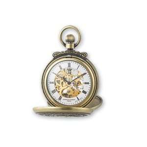    Charles Hubert Antique Gold Finish Lion Crest Pocket Watch Jewelry