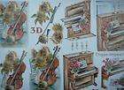 A4 3D Paper Tole Piano & Violin Buy 5 FREE GIFT New