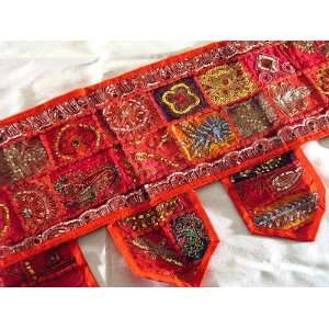    Handmade Red Toran Window Covering Topper Valance: Home & Kitchen