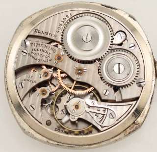 Vintage Deco Illinois Time King 12S 17J Fancy Case OF Pocket Watch 